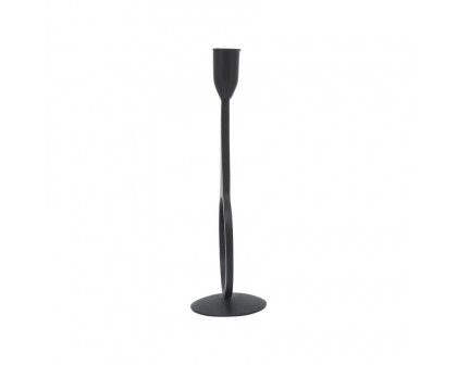 Sagebrook 10" Metal Round Taper Candle Holder - Black