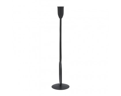 Sagebrook 13" Metal Round Taper Candle Holder - Black