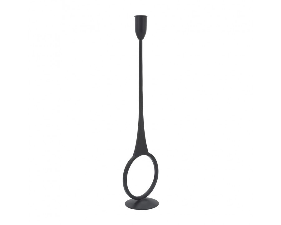 Sagebrook 16" Metal Round Taper Candle Holder - Black