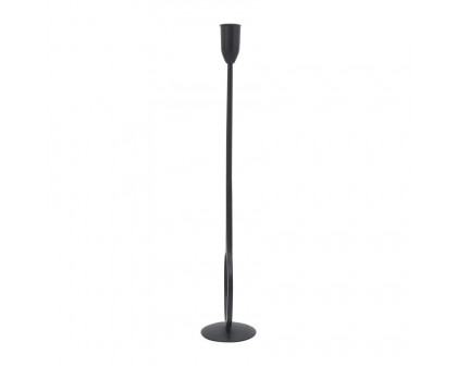 Sagebrook 16" Metal Round Taper Candle Holder - Black