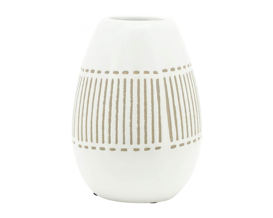 Sagebrook - 6" Ceramic Round Aztec Vase