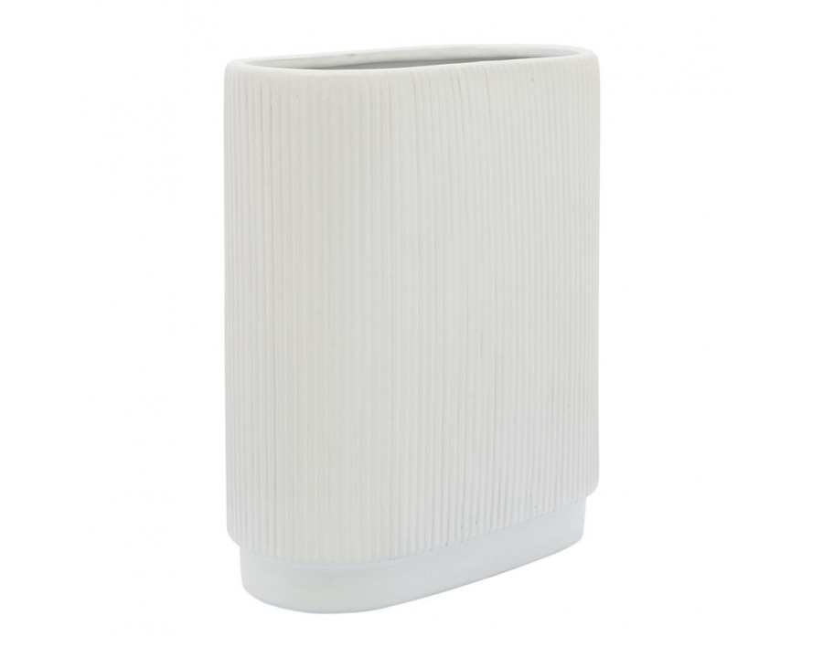 Sagebrook 12" Ceramic Ridged Vase