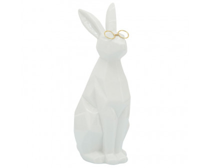 Sagebrook 11" Ceramic Bunny With Glasses