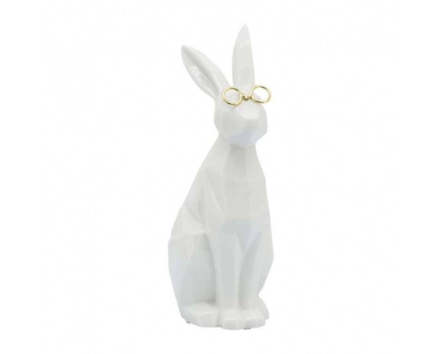 Sagebrook 11" Ceramic Bunny With Glasses