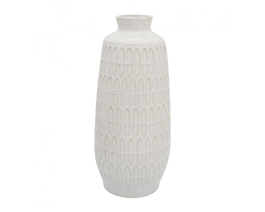 Sagebrook 15" Ceramic Carved Vase