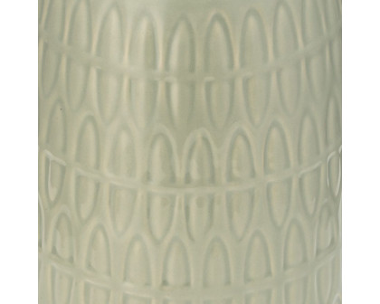 Sagebrook 12" Ceramic Carved Vase - Cucumber