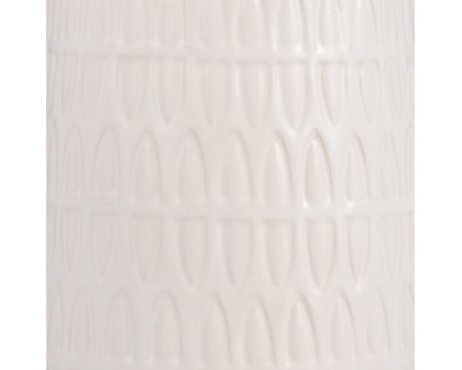 Sagebrook 15" Ceramic Carved Vase - White