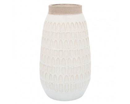 Sagebrook - 15" Ceramic Carved Vase