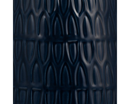 Sagebrook 12" Ceramic Carved Vase - Navy Blue