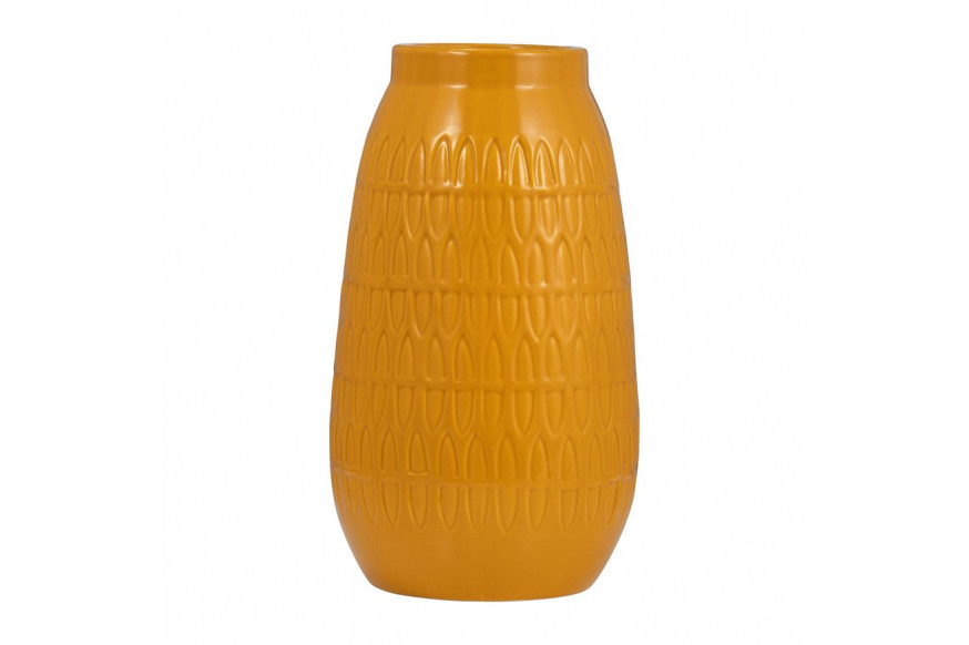 Sagebrook™ 12" Ceramic Carved Vase - Mustard Gold