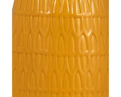 Sagebrook™ 12" Ceramic Carved Vase - Mustard Gold