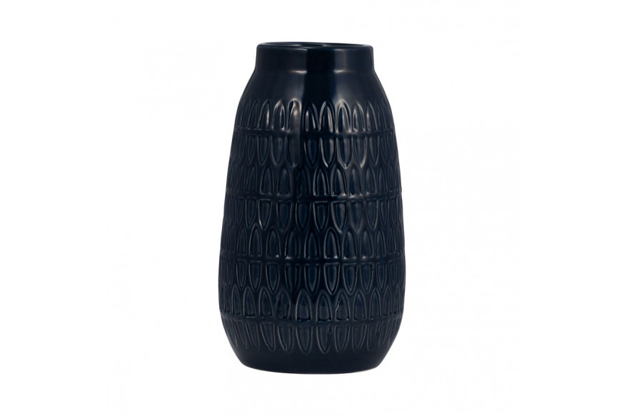 Sagebrook™ 10" Ceramic Carved Vase - Navy Blue