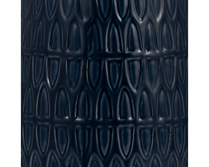 Sagebrook™ 10" Ceramic Carved Vase - Navy Blue