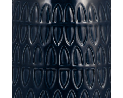 Sagebrook 8" Ceramic Carved Vase - Navy Blue