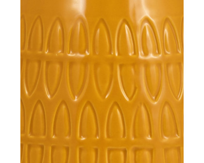 Sagebrook™ 8" Ceramic Carved Vase - Mustard Gold