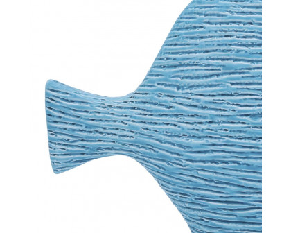 Sagebrook 14" Ceramic Textured Fish - Blue