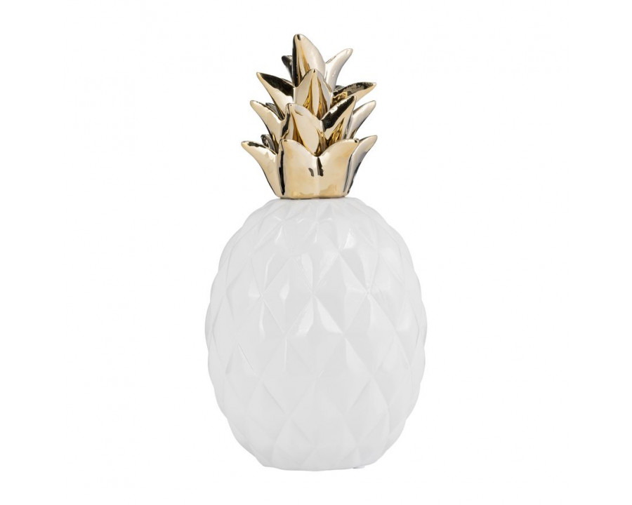 Sagebrook - 13" Ceramic Pineapple Decor in White