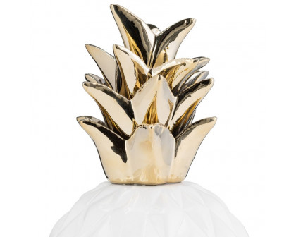 Sagebrook - 13" Ceramic Pineapple Decor in White