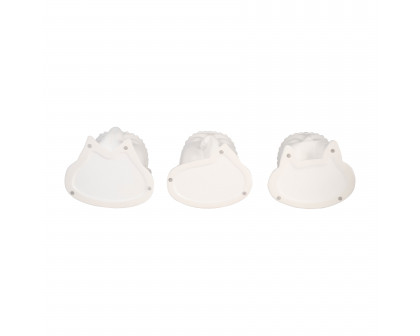 Sagebrook - 7" Ceramic Buddha Head Planters (Set Of 3) in White