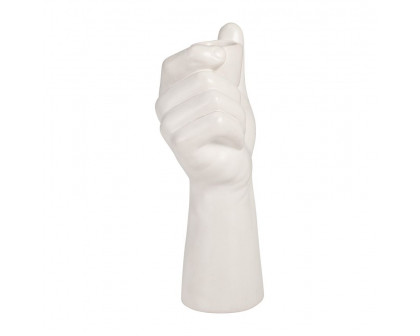 Sagebrook - 8" Ceramic Hand Candle Holder in White