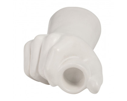 Sagebrook - 8" Ceramic Hand Candle Holder in White