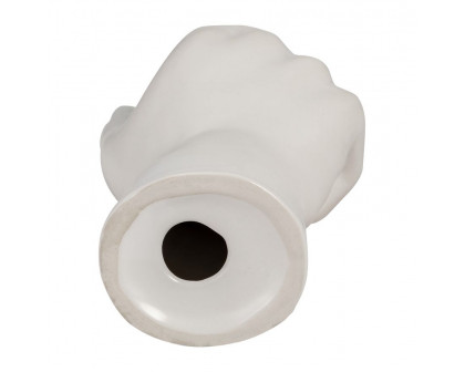 Sagebrook - 8" Ceramic Hand Candle Holder in White