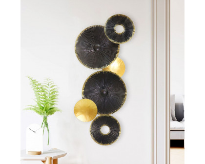 Sagebrook - Metal Lily Pads Wall Decor in Black