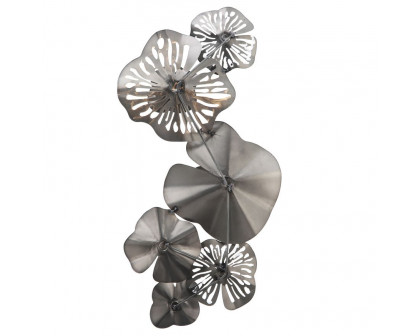 Sagebrook - Metal Flowers Wall Decor in Black/Gold