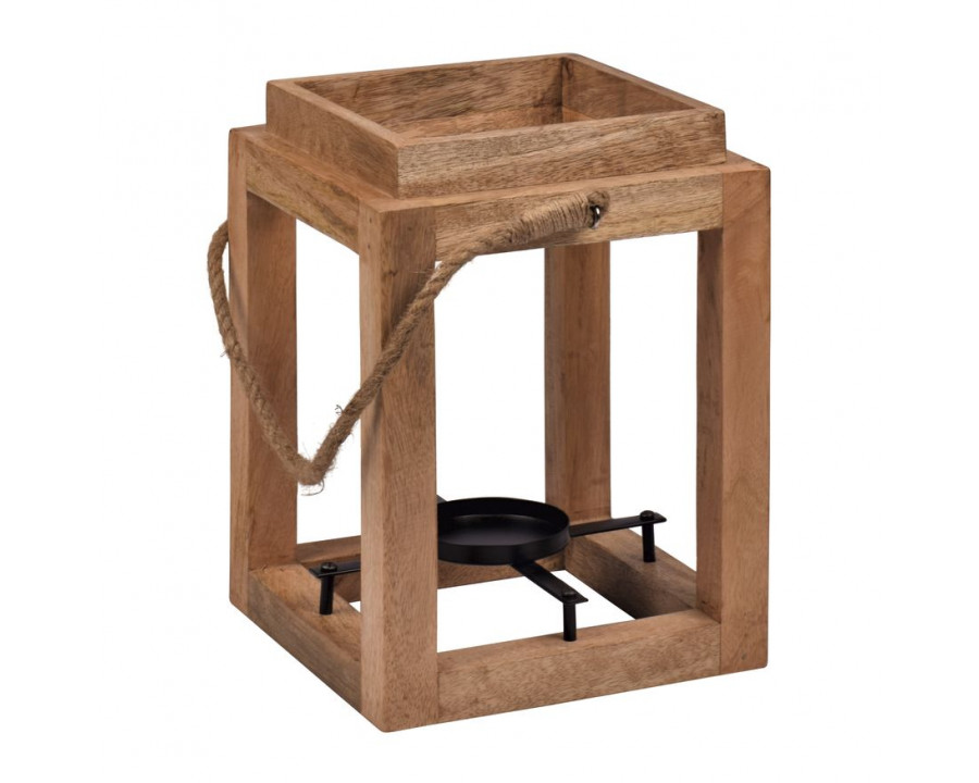 Sagebrook - 11" Wood Open Lantern Holder in Brown