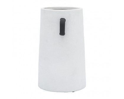 Sagebrook 9" Ceramic Eared Vase - Ivory