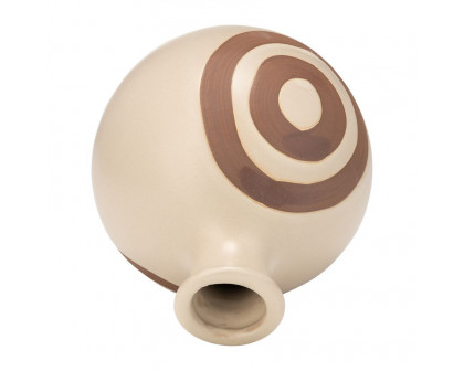 Sagebrook 7" Ceramic Abstract Vase - Irish Cream