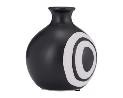 Sagebrook 7" Ceramic Abstract Vase - Black