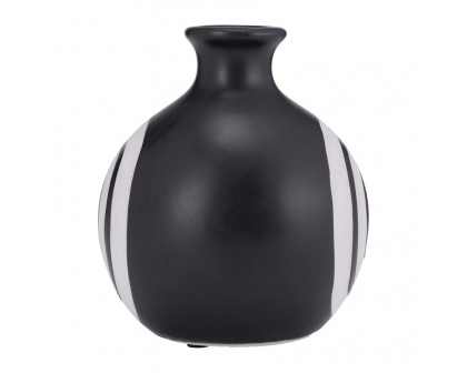 Sagebrook 7" Ceramic Abstract Vase - Black