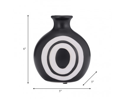 Sagebrook 7" Ceramic Abstract Vase - Black