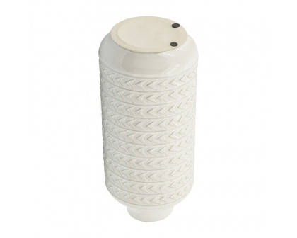 Sagebrook 16" Ceramic Aztec Vase - Ivory