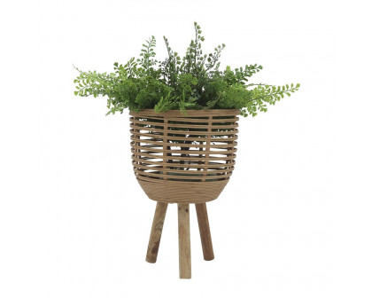 Sagebrook 11"/13" Bamboo Woven Planters (Set Of 2) - Brown