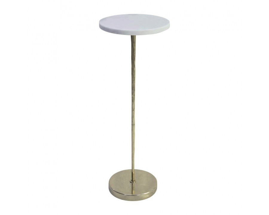 Sagebrook 25" Drink Table Marble Top - White/Gold