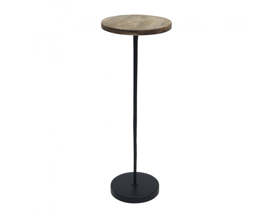 Sagebrook - 25" Metal/Wood Drink Table in Brown/Black