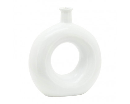 Sagebrook 8" Ceramic Round Cut-out Vase