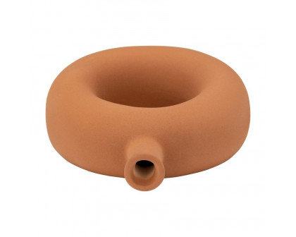 Sagebrook 8" Ceramic Round Cut-out Vase - Terracotta