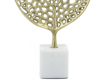 Sagebrook - 19" Metal Leaf On Stand in Gold