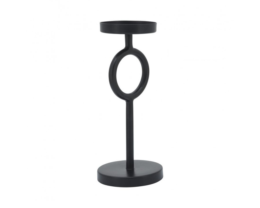 Sagebrook 10" Metal Ring Candle Holder - Black