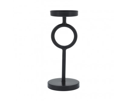 Sagebrook 10" Metal Ring Candle Holder - Black