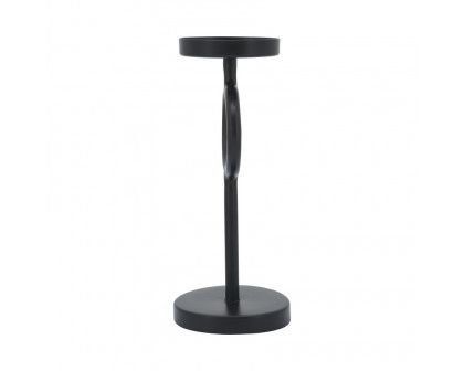 Sagebrook 10" Metal Ring Candle Holder - Black