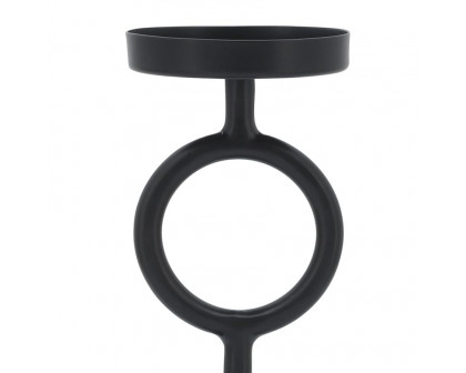 Sagebrook 10" Metal Ring Candle Holder - Black