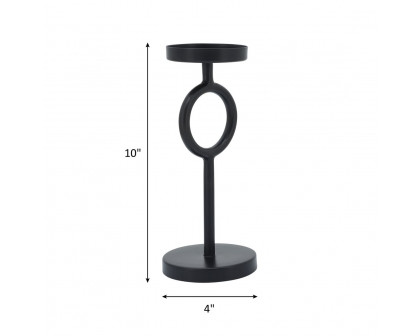 Sagebrook 10" Metal Ring Candle Holder - Black