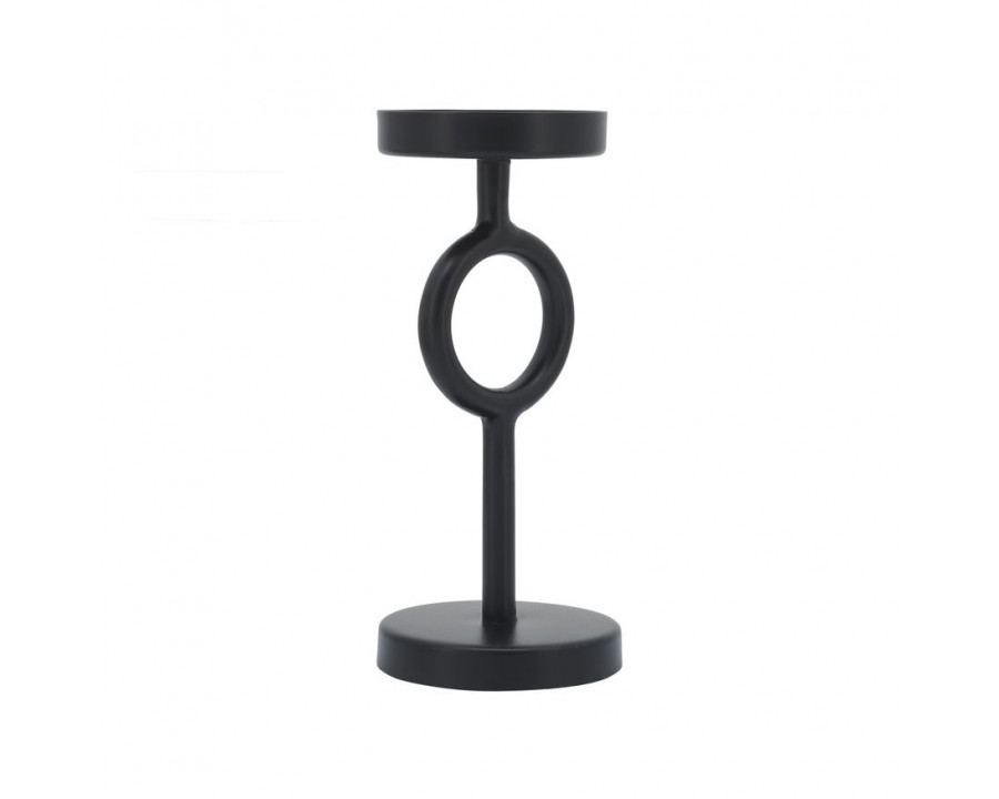 Sagebrook 8" Metal Ring Candle Holder - Black