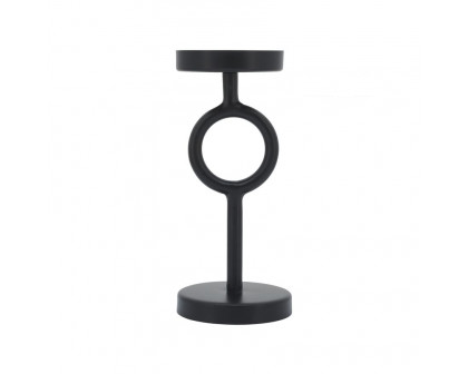 Sagebrook 8" Metal Ring Candle Holder - Black