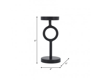 Sagebrook 8" Metal Ring Candle Holder - Black