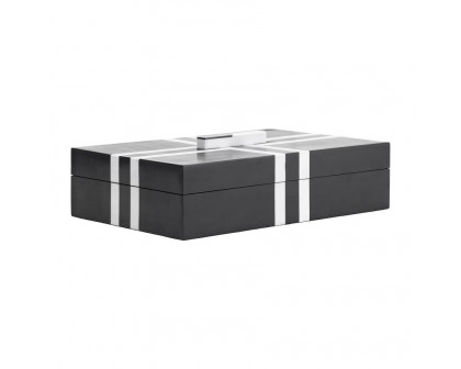 Sagebrook - 10"/12" Resin Cross Boxes (Set Of 2) in Black/White